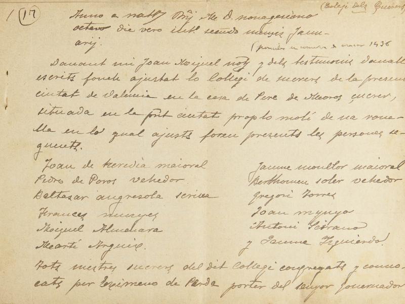 Una de les seves notes d'arxiu, en aquest cas sobre l'ofici de confiter i sucrer al segle XV (Biblioteca Valenciana, Manuscrits, AMSG.FJSS 41)